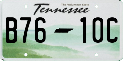 TN license plate B7610C