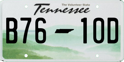 TN license plate B7610D