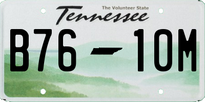 TN license plate B7610M