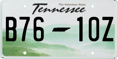 TN license plate B7610Z