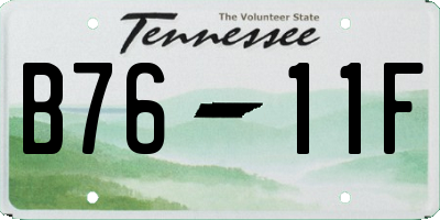 TN license plate B7611F