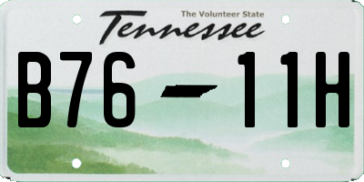 TN license plate B7611H