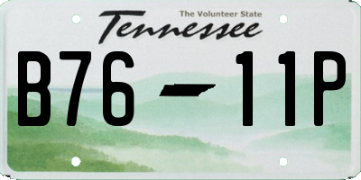 TN license plate B7611P