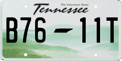 TN license plate B7611T