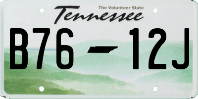 TN license plate B7612J