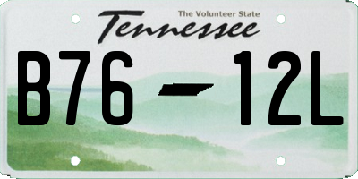 TN license plate B7612L