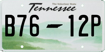 TN license plate B7612P