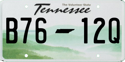 TN license plate B7612Q
