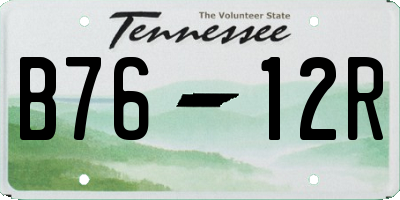 TN license plate B7612R