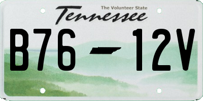 TN license plate B7612V