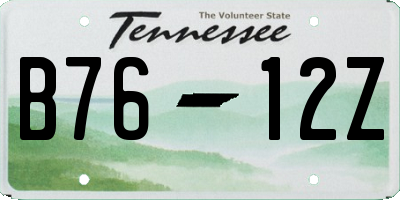 TN license plate B7612Z