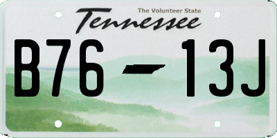 TN license plate B7613J