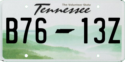 TN license plate B7613Z