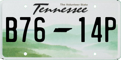 TN license plate B7614P