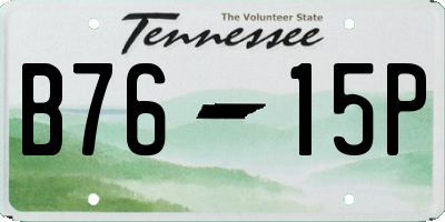 TN license plate B7615P