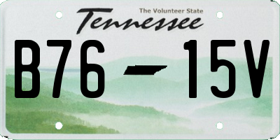 TN license plate B7615V