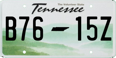 TN license plate B7615Z