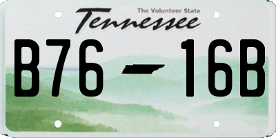 TN license plate B7616B