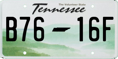 TN license plate B7616F