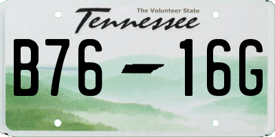 TN license plate B7616G