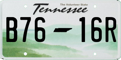 TN license plate B7616R