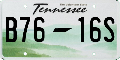 TN license plate B7616S