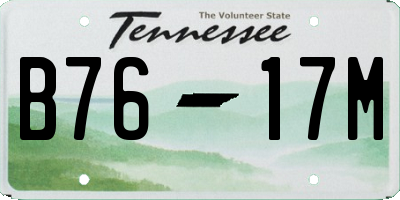 TN license plate B7617M