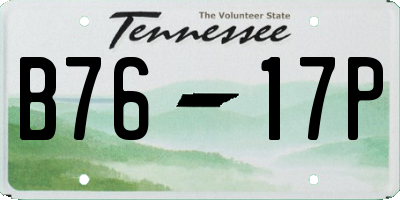 TN license plate B7617P