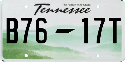 TN license plate B7617T