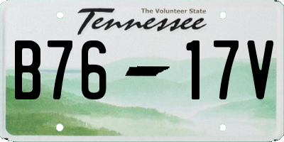 TN license plate B7617V