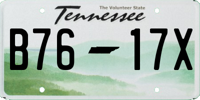 TN license plate B7617X