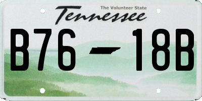 TN license plate B7618B