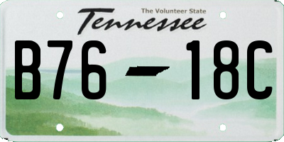 TN license plate B7618C