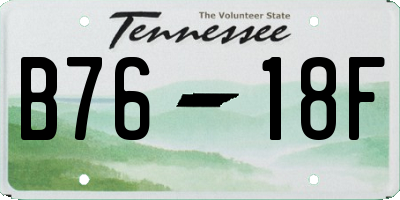 TN license plate B7618F