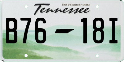 TN license plate B7618I
