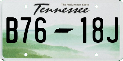 TN license plate B7618J