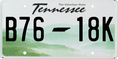 TN license plate B7618K