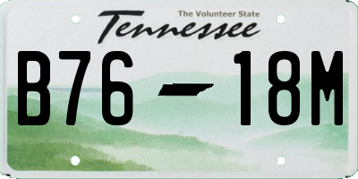 TN license plate B7618M