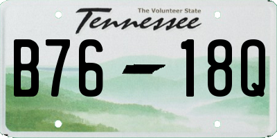 TN license plate B7618Q