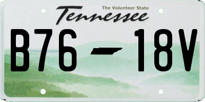 TN license plate B7618V