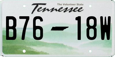 TN license plate B7618W