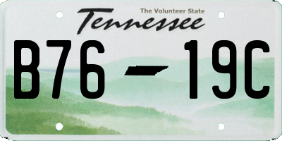 TN license plate B7619C