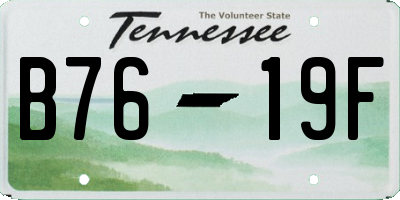 TN license plate B7619F