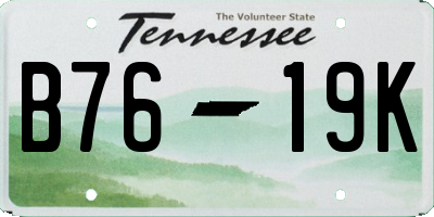 TN license plate B7619K