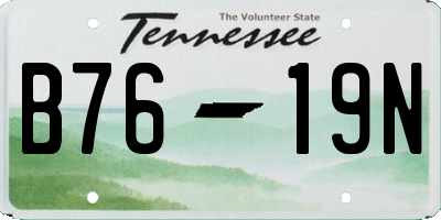 TN license plate B7619N