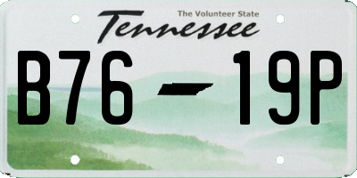 TN license plate B7619P