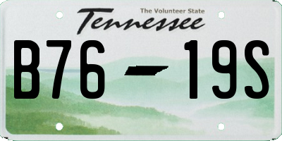 TN license plate B7619S