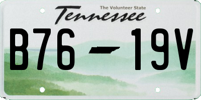 TN license plate B7619V