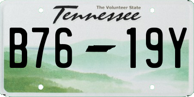 TN license plate B7619Y
