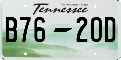TN license plate B7620D